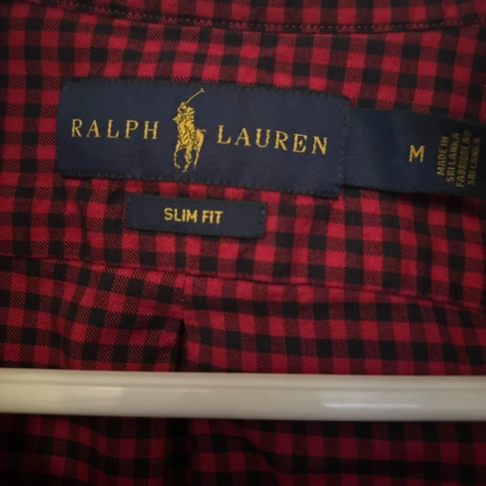 Ralph Lauren Red/Black checked button down. M Slim Fit - Picture 3 of 3